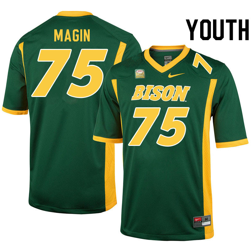 Youth #75 Josh Magin North Dakota State Bison College Football Jerseys Stitched-Green